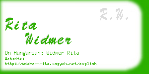 rita widmer business card